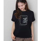 ブラックネイビー | フレームロゴデザインTシャツ/UVカット/接触冷感/洗える | MK MICHEL KLEIN