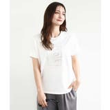 ホワイト | フレームロゴデザインTシャツ/UVカット/接触冷感/洗える | MK MICHEL KLEIN