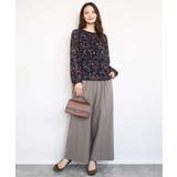 ストレートワイドシルエットパンツ（無地・チェック）/洗える | MK MICHEL KLEIN | 詳細画像14 