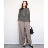 ストレートワイドシルエットパンツ（無地・チェック）/洗える | MK MICHEL KLEIN | 詳細画像18 