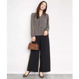 ストレートワイドシルエットパンツ（無地・チェック）/洗える | MK MICHEL KLEIN | 詳細画像29 