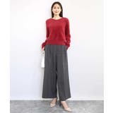 ストレートワイドシルエットパンツ（無地・チェック）/洗える | MK MICHEL KLEIN | 詳細画像31 