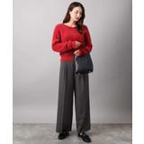 ストレートワイドシルエットパンツ（無地・チェック）/洗える | MK MICHEL KLEIN | 詳細画像43 