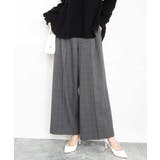 グレー（チェック） | ストレートワイドシルエットパンツ（無地・チェック）/洗える | MK MICHEL KLEIN