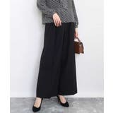 ブラック（無地） | ストレートワイドシルエットパンツ（無地・チェック）/洗える | MK MICHEL KLEIN