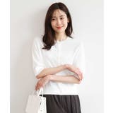 ホワイト | [UVカット/接触冷感/洗える]5分袖ニットカーディガン | MK MICHEL KLEIN