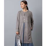 フェイクスウェードノーカラーコート/洗える | MK MICHEL KLEIN | 詳細画像1