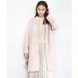 ピンク | フェイクスウェードノーカラーコート/洗える | MK MICHEL KLEIN