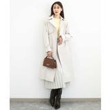 ベージュ | トレンチディティールロングコート/撥水/洗える | MK MICHEL KLEIN