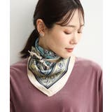 ライトブルー | [洗える]フォレストモチーフスカーフ | MK MICHEL KLEIN