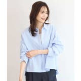 クロップド丈コットンストライプシャツブラウス/洗える | MK MICHEL KLEIN | 詳細画像2