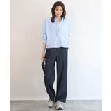 クロップド丈コットンストライプシャツブラウス/洗える | MK MICHEL KLEIN | 詳細画像3