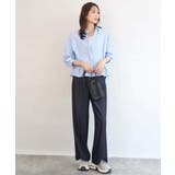 クロップド丈コットンストライプシャツブラウス/洗える | MK MICHEL KLEIN | 詳細画像4