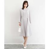 ライトグレー | サテンジョーゼット プリーツワンピース/洗える | MK MICHEL KLEIN