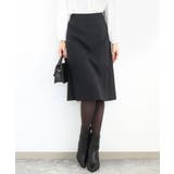 ブラック | メランジ調セミフレアースカート/セットアップ対応/洗える | MK MICHEL KLEIN