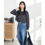 【前後2WAY】レイヤード風サテンブラウス | a.v.v【WOMEN】 | 詳細画像2 