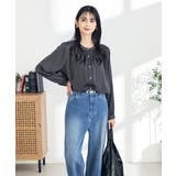 ダークグレー | 【前後2WAY】レイヤード風サテンブラウス | a.v.v【WOMEN】