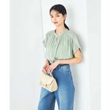 【接触冷感/UVカット/吸水速乾/イージーケア/洗える】サテンギャザーブラウス | a.v.v【WOMEN】 | 詳細画像2 