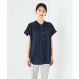 【接触冷感/UVカット/吸水速乾/イージーケア/洗える】サテンギャザーブラウス | a.v.v【WOMEN】 | 詳細画像37 