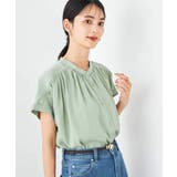 【接触冷感/UVカット/吸水速乾/イージーケア/洗える】サテンギャザーブラウス | a.v.v【WOMEN】 | 詳細画像5 