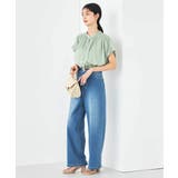 【接触冷感/UVカット/吸水速乾/イージーケア/洗える】サテンギャザーブラウス | a.v.v【WOMEN】 | 詳細画像6 