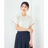 アイボリー | 【接触冷感/UVカット/吸水速乾/イージーケア/洗える】サテンギャザーブラウス | a.v.v【WOMEN】