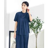 【洗える/イージーケア】サテンフリルネックブラウス | a.v.v【WOMEN】 | 詳細画像10 