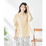 ベージュ | 【マルチウェイ】リネン混ベーシックシャツ | a.v.v【WOMEN】