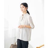 グレージュ | フリルネックボウタイブラウス | a.v.v【WOMEN】