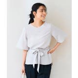 ［支持率NO.1/接触冷感/速乾/UVカット/イージーケア］浅Vネックブラウス | a.v.v【WOMEN】 | 詳細画像12 