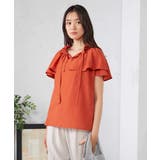 オレンジ | ナチュラルタッチフリルブラウス | a.v.v【WOMEN】