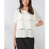 【接触冷感/UVカット/吸水速乾/イージーケア】サテンティアードブラウス | a.v.v【WOMEN】 | 詳細画像1 