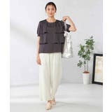 【接触冷感/UVカット/吸水速乾/イージーケア】サテンティアードブラウス | a.v.v【WOMEN】 | 詳細画像10 