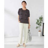 【接触冷感/UVカット/吸水速乾/イージーケア】サテンティアードブラウス | a.v.v【WOMEN】 | 詳細画像12 