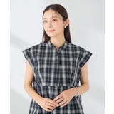 チェック柄フレンチスリーブブラウス | a.v.v【WOMEN】 | 詳細画像22 