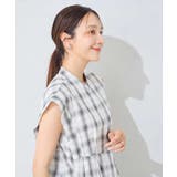チェック柄フレンチスリーブブラウス | a.v.v【WOMEN】 | 詳細画像8 