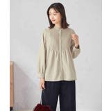 ベージュ | ピンタックフレアブラウス | a.v.v【WOMEN】