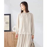 ベージュ | 【洗える/セットアップ可】バンドカラーブラウス | a.v.v【WOMEN】