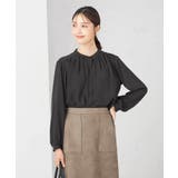 ブラキッシュブラウン | 【洗える/セットアップ可】バンドカラーブラウス | a.v.v【WOMEN】