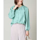 グリーン | サテンギャザーブラウス | a.v.v【WOMEN】