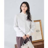 グレージュ | ヘアリーラメクルーネックカーディガン | a.v.v【WOMEN】