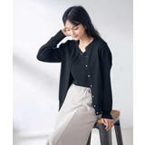 ブラック | 【洗える/UVカット】クルーネックカーディガン | a.v.v【WOMEN】