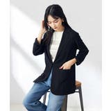 ブラック | ジャージーテーラードジャケット/ジャーディガン | a.v.v【WOMEN】