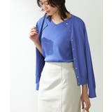 ブルー | 【接触冷感/UVカット/洗える】クルーネック美ラクるサマーカーディガン | a.v.v【WOMEN】