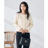 アイボリー | パールボタンツイードニットカーディガン | a.v.v【WOMEN】