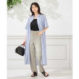 ネイビー | 【洗える】ストライプシャツワンピース | a.v.v【WOMEN】