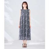 【洗える】フラワープリントギャザーノースリーブワンピース | a.v.v【WOMEN】 | 詳細画像15 