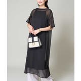 ブラック | 【洗濯機で洗える】袖スリットシアーワンピース | a.v.v【WOMEN】