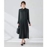 ダークグレー | 【洗える】ウエスト切替ギャザーワンピース | a.v.v【WOMEN】