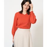 オレンジ | 【洗える】Vネックパフスリーブニット/アンサンブル対応 | a.v.v【WOMEN】